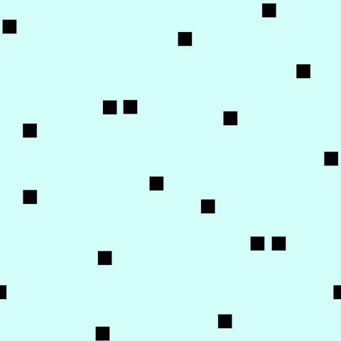 Pale Aqua Black Squares Confetti White Modern Wood Framed Art Print by Lavoie, Tina