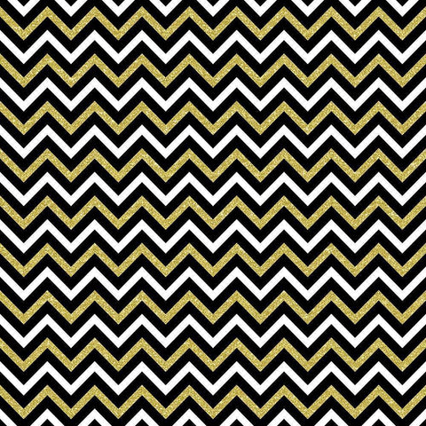 Small Bling Chevron Black Modern Wood Framed Art Print by Lavoie, Tina