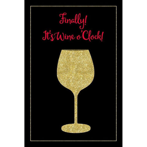 Wine O Clock Black Modern Wood Framed Art Print with Double Matting by Lavoie, Tina