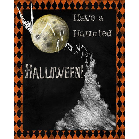 Haunted Halloween Black Modern Wood Framed Art Print with Double Matting by Lavoie, Tina