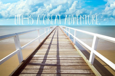 Life Is A Great Adventure Black Ornate Wood Framed Art Print with Double Matting by Lavoie, Tina