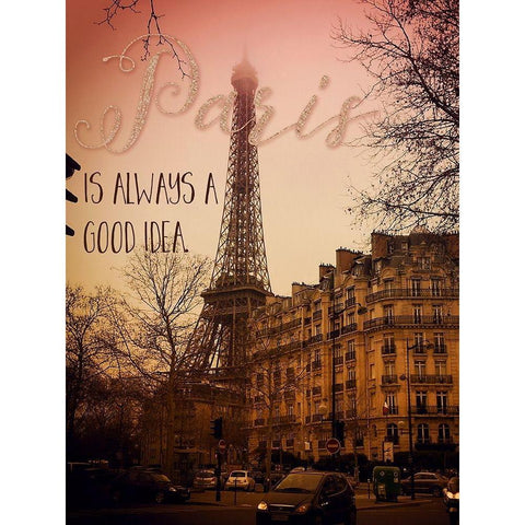 Paris Is Always A Good Idea White Modern Wood Framed Art Print by Lavoie, Tina