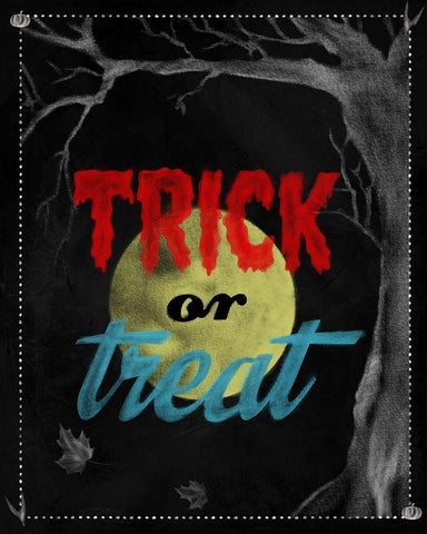 Trick Or Treat White Modern Wood Framed Art Print with Double Matting by Lavoie, Tina