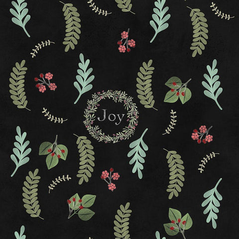 Holiday Botaical Pattern Gold Ornate Wood Framed Art Print with Double Matting by Lavoie, Tina