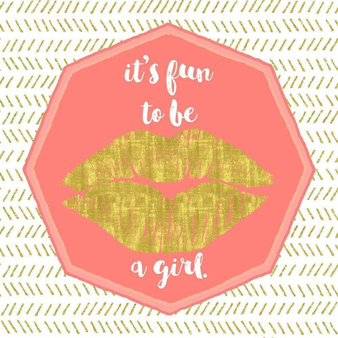 Its Fun To Be A Girl Black Modern Wood Framed Art Print with Double Matting by Lavoie, Tina