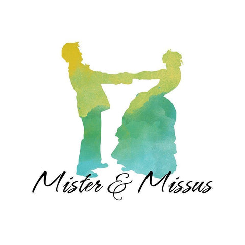 Mister And Missus Black Modern Wood Framed Art Print with Double Matting by Lavoie, Tina