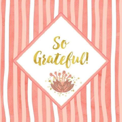 So Grateful White Modern Wood Framed Art Print with Double Matting by Lavoie, Tina
