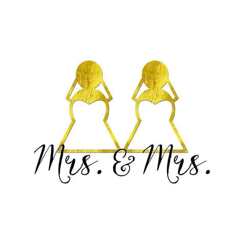 Wedding Couple - Mrs. Mrs. Black Modern Wood Framed Art Print by Lavoie, Tina