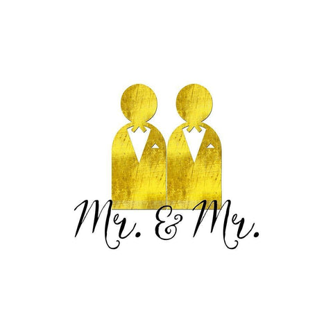Wedding Couple Mr Mr White Modern Wood Framed Art Print with Double Matting by Lavoie, Tina