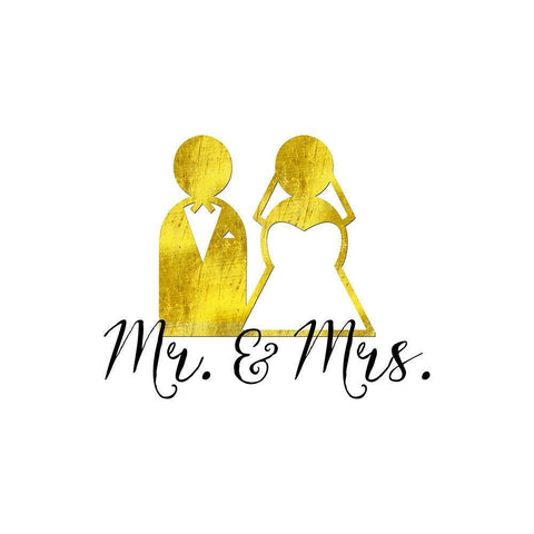 Wedding Couple Mr Mrs Black Modern Wood Framed Art Print by Lavoie, Tina