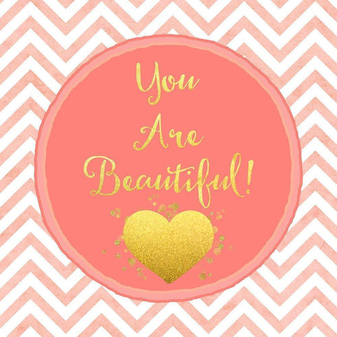You Are Beautiful White Modern Wood Framed Art Print by Lavoie, Tina