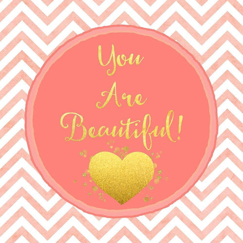 You Are Beautiful White Modern Wood Framed Art Print with Double Matting by Lavoie, Tina