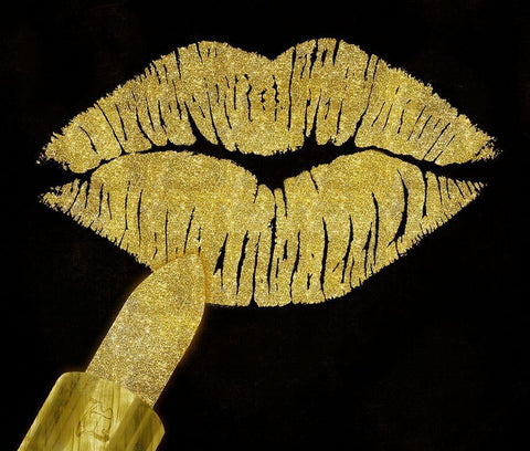 Stardust Kiss Black Ornate Wood Framed Art Print with Double Matting by Lavoie, Tina