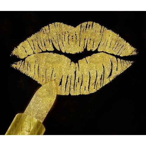 Stardust Kiss Black Modern Wood Framed Art Print by Lavoie, Tina