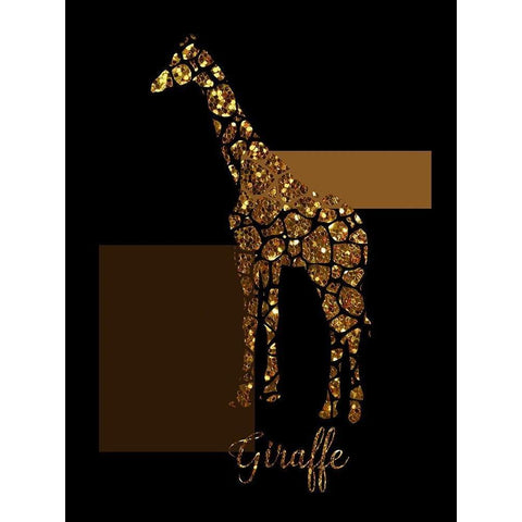 1 Gold Giraffe White Modern Wood Framed Art Print by Lavoie, Tina