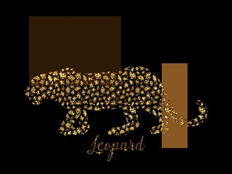 2 Golden Leopard White Modern Wood Framed Art Print with Double Matting by Lavoie, Tina