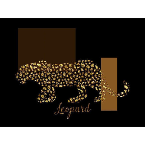 2 Golden Leopard Black Modern Wood Framed Art Print by Lavoie, Tina