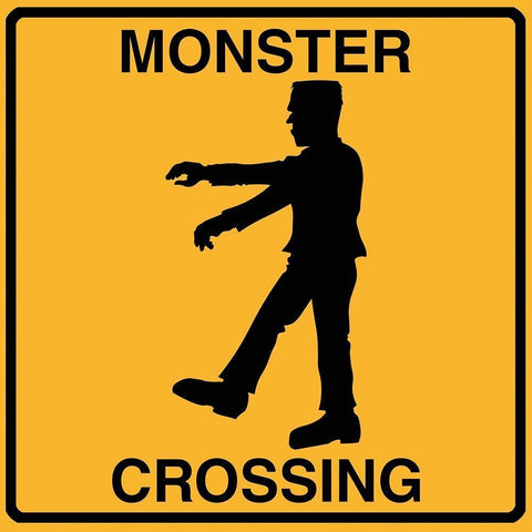 Monster Crossing Black Modern Wood Framed Art Print by Lavoie, Tina