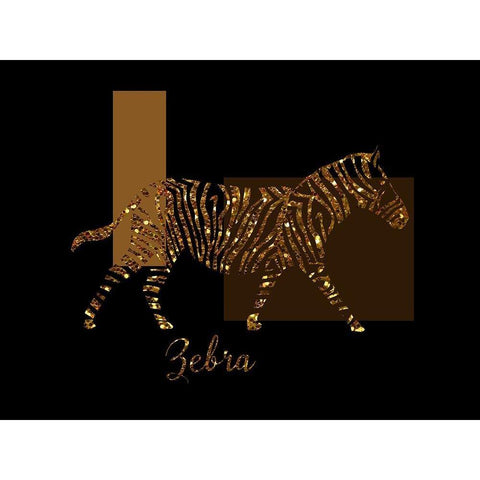 Gilt Zebra Black Modern Wood Framed Art Print with Double Matting by Lavoie, Tina