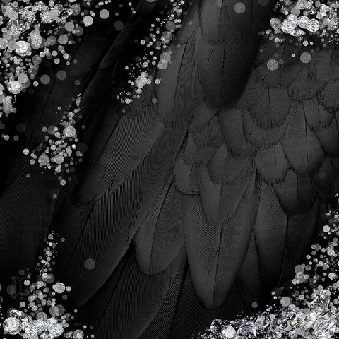 Mid-Summer Magik Noir Diamonds Black Modern Wood Framed Art Print with Double Matting by Lavoie, Tina