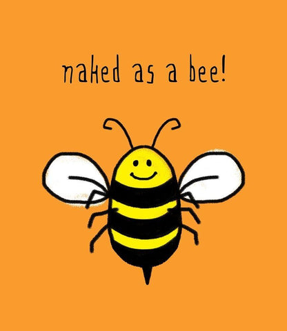 Naked As A Bee White Modern Wood Framed Art Print with Double Matting by Lavoie, Tina