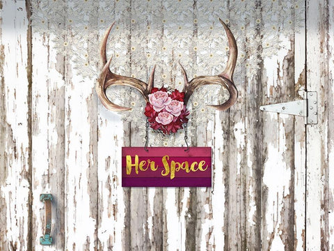Her Space Santa Fe Cottage Style White Modern Wood Framed Art Print with Double Matting by Lavoie, Tina