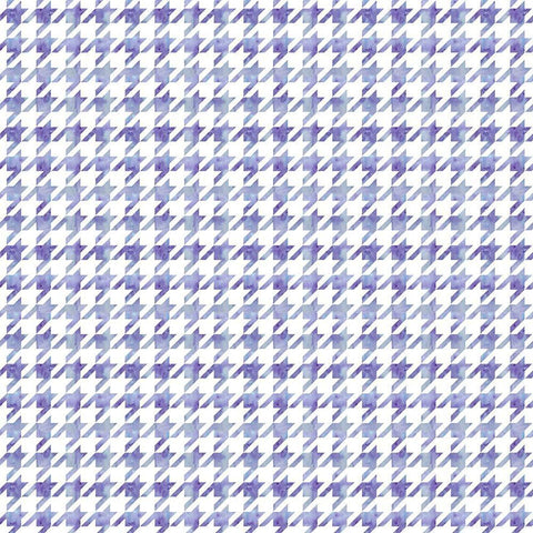 Purple Watercolor Houndstooth White Modern Wood Framed Art Print with Double Matting by Lavoie, Tina