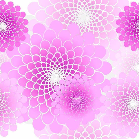 Spiral Flowers Pattern Pink White Modern Wood Framed Art Print by Lavoie, Tina