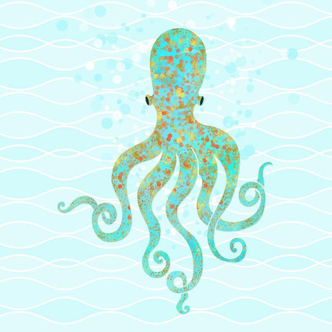 Olivia Octopus Black Ornate Wood Framed Art Print with Double Matting by Lavoie, Tina