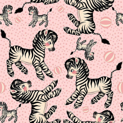 Cute Zebra Pattern Gold Ornate Wood Framed Art Print with Double Matting by Lavoie, Tina