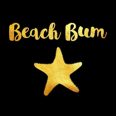 Beach Bum In Black Gold Ornate Wood Framed Art Print with Double Matting by Lavoie, Tina