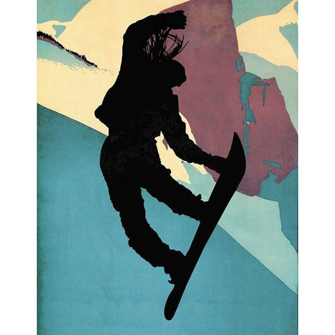 Snowboarding Betty Morning Light White Modern Wood Framed Art Print by Lavoie, Tina