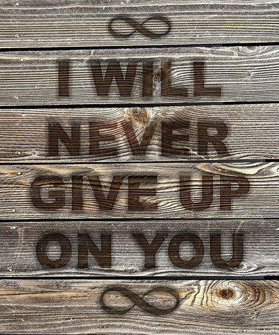 I Will Never Give Up On You Black Ornate Wood Framed Art Print with Double Matting by Lavoie, Tina