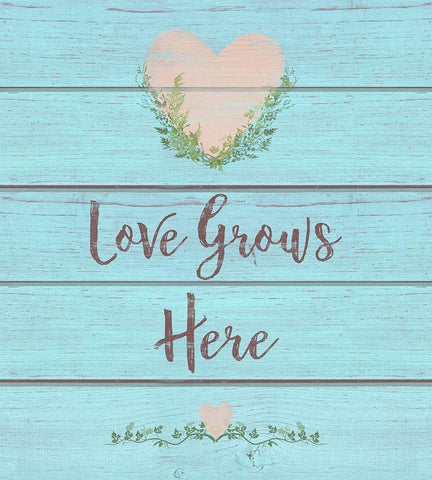 Love Grows Here Black Ornate Wood Framed Art Print with Double Matting by Lavoie, Tina