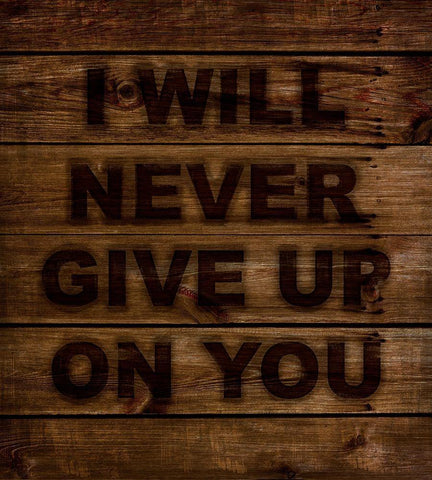 Never Give Up White Modern Wood Framed Art Print with Double Matting by Lavoie, Tina