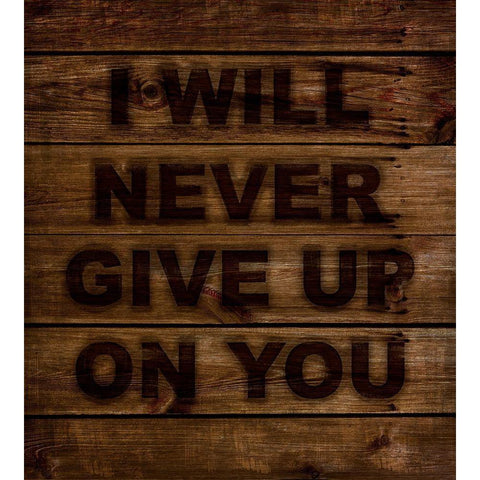 Never Give Up Black Modern Wood Framed Art Print with Double Matting by Lavoie, Tina