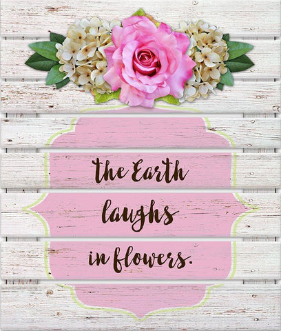 The Earth Laughs In Flowers White Modern Wood Framed Art Print with Double Matting by Lavoie, Tina