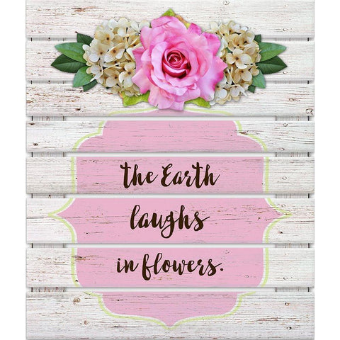 The Earth Laughs In Flowers White Modern Wood Framed Art Print by Lavoie, Tina