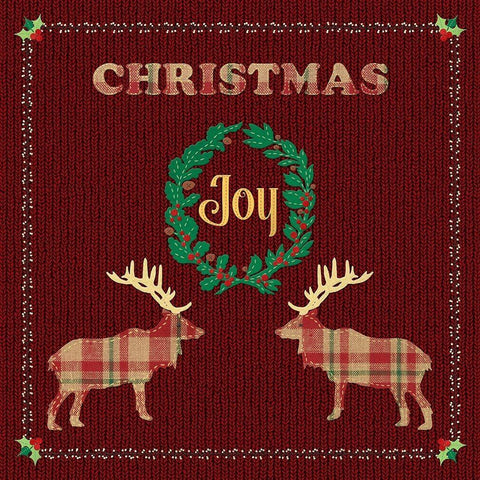 Christmas Joy Black Modern Wood Framed Art Print with Double Matting by Lavoie, Tina