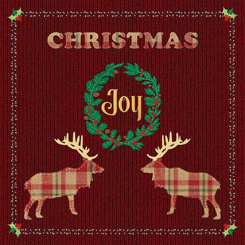 Christmas Joy White Modern Wood Framed Art Print with Double Matting by Lavoie, Tina