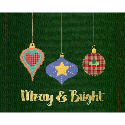 Merry and Bright Card Black Modern Wood Framed Art Print with Double Matting by Lavoie, Tina