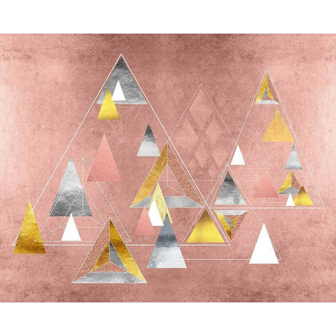 Park Avenue Abstract Geometric Christmas Trees Black Modern Wood Framed Art Print by Lavoie, Tina