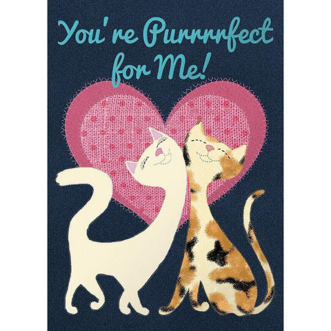 Youre Purrrrrfect For Me White Modern Wood Framed Art Print by Lavoie, Tina