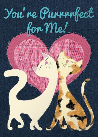 Youre Purrrrrfect For Me White Modern Wood Framed Art Print with Double Matting by Lavoie, Tina