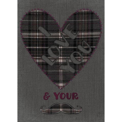 I Love You And Your Mustache Black Modern Wood Framed Art Print by Lavoie, Tina