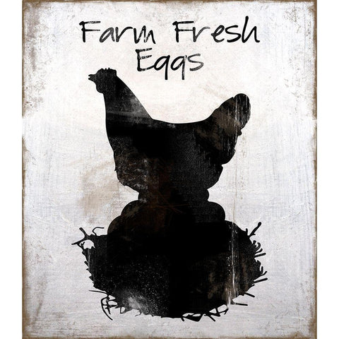 Farm Fresh Eggs Black Modern Wood Framed Art Print with Double Matting by Lavoie, Tina