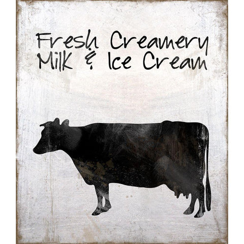 Fresh Creamery Milk And Ice Cream Black Modern Wood Framed Art Print with Double Matting by Lavoie, Tina