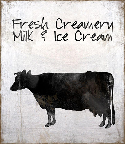 Fresh Creamery Milk And Ice Cream White Modern Wood Framed Art Print with Double Matting by Lavoie, Tina