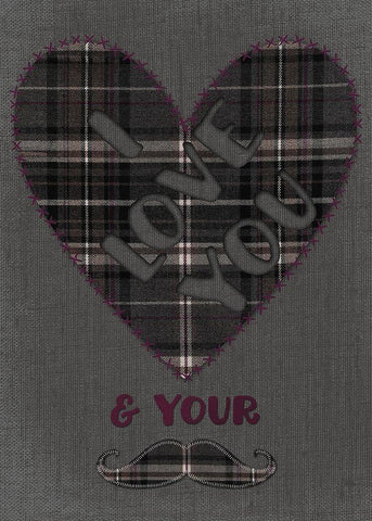 I Love You And Your Mustache Black Ornate Wood Framed Art Print with Double Matting by Lavoie, Tina