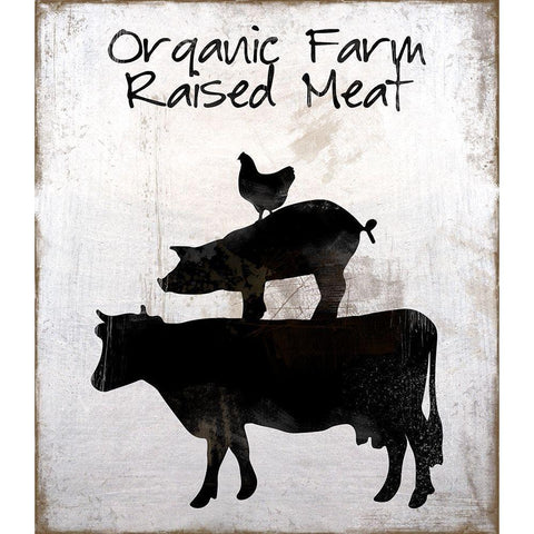 Organic Farm Raised Meat White Modern Wood Framed Art Print by Lavoie, Tina